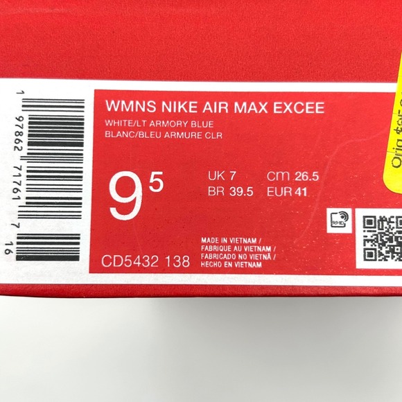 Nike Air Max Excee Womens Shoes Womens 9.5 White Light Armory Blue Sneakers - Picture 12 of 12